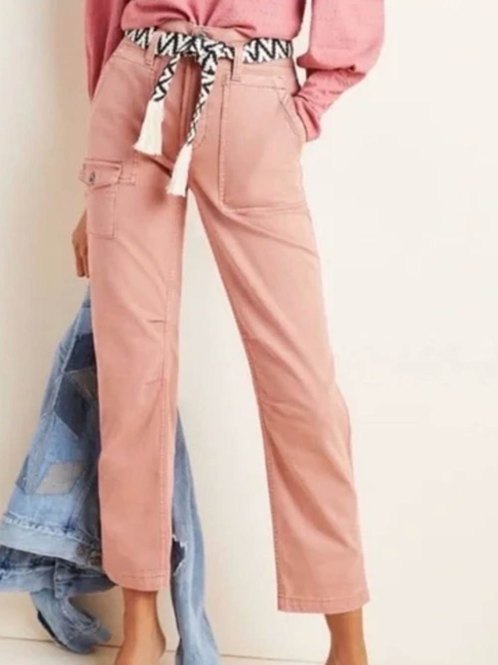 Anthropologie The Wanderer Mid Rise Dusty Pink Pants 27